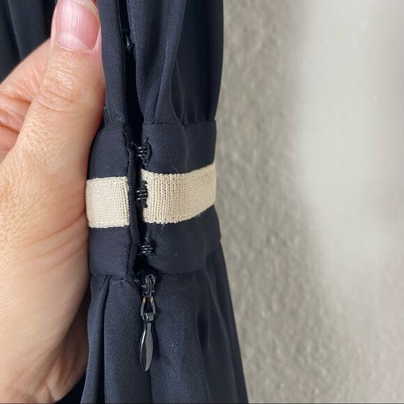 L'AGENCE Silk Black Pleated Halter Dress Size 4 - Picture 6 of 11